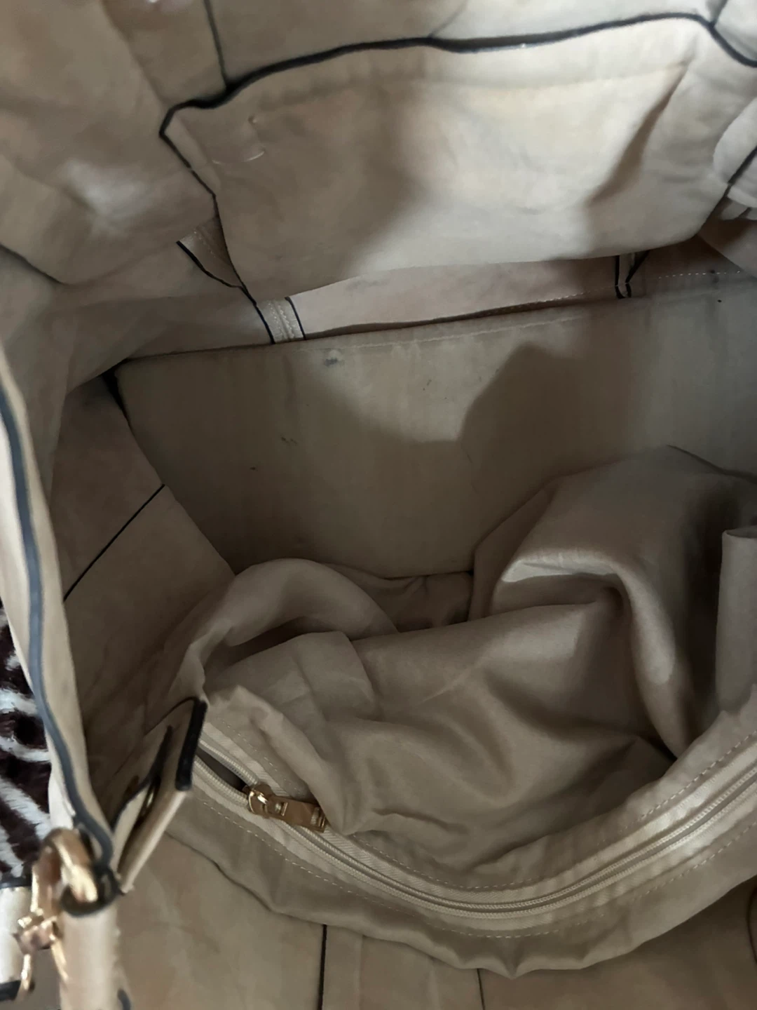 Beige Faux Leather Tote Bag with Shoulder Strap - photo 4