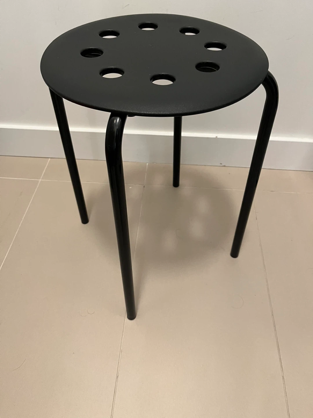 Black Metal Stool with Round Seat - photo 2