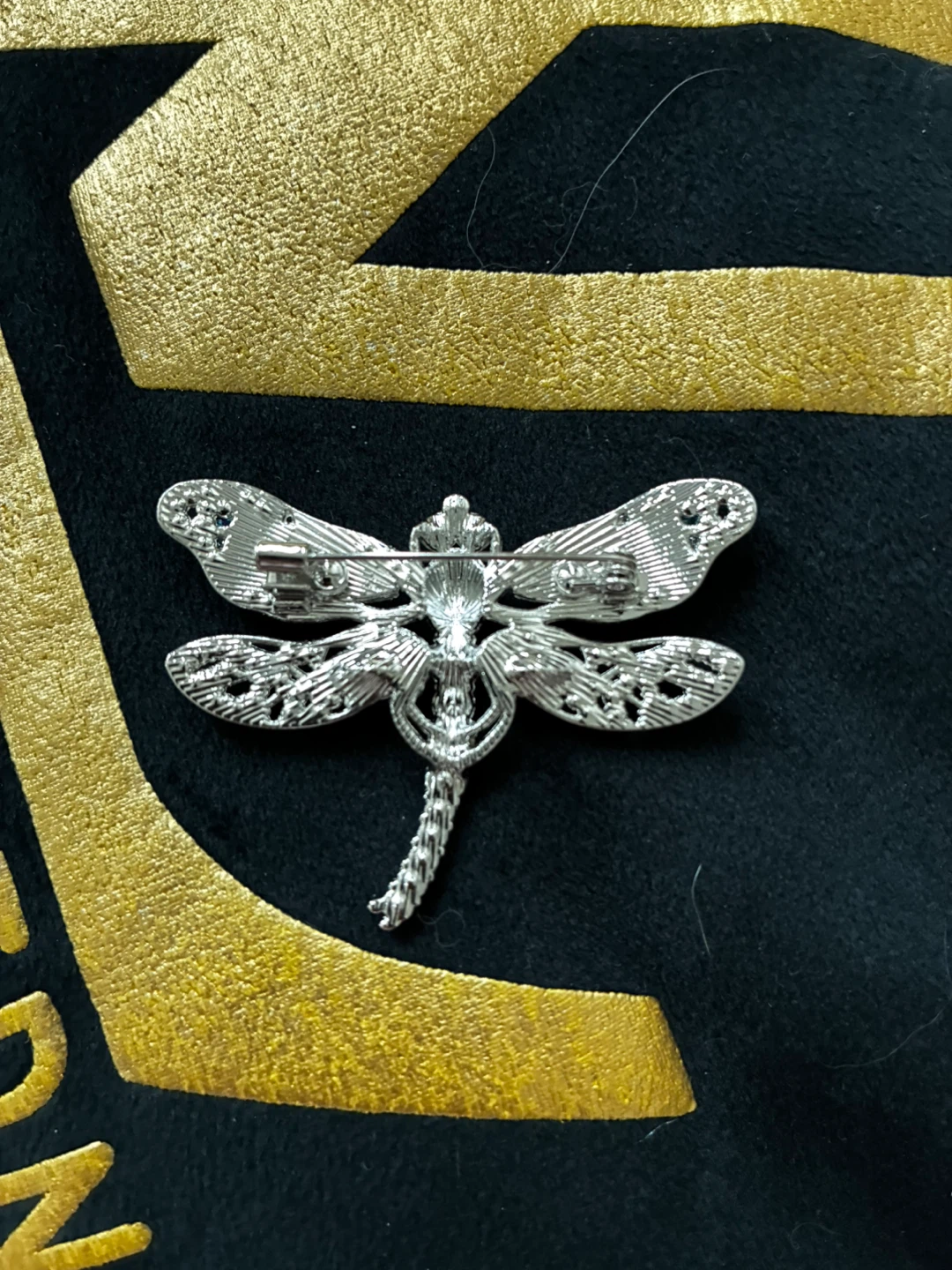 Dragonfly Brooch Pin Blue Crystal Rhinestone - photo 3