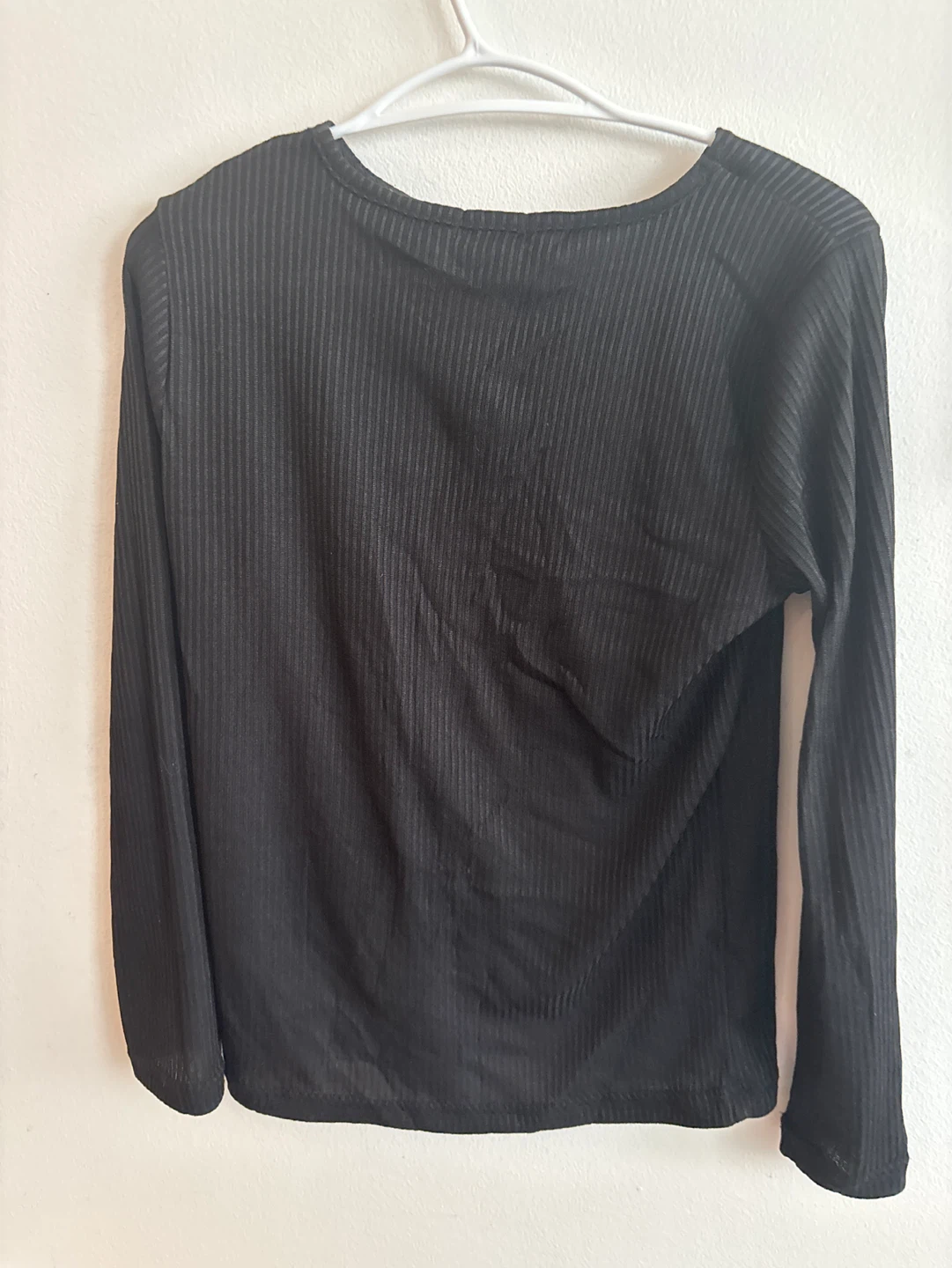 MAGAZINE Black Ribbed Long Sleeve Top - Size L/G - photo 5