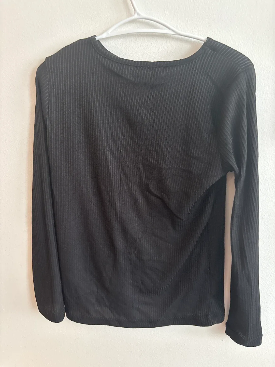 MAGAZINE Black Ribbed Long Sleeve Top - Size L/G - photo 5