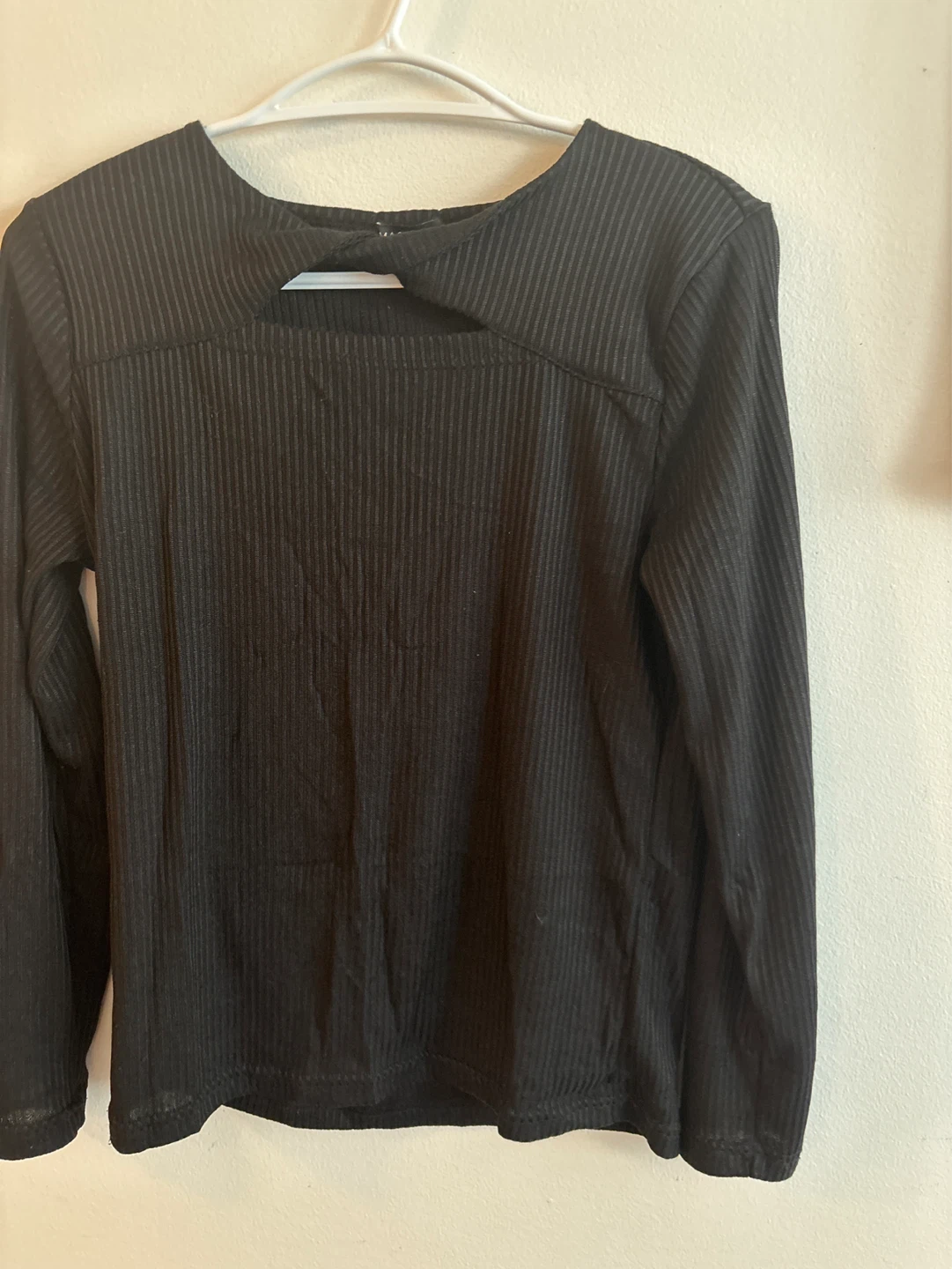 MAGAZINE Black Ribbed Long Sleeve Top - Size L/G - photo 3