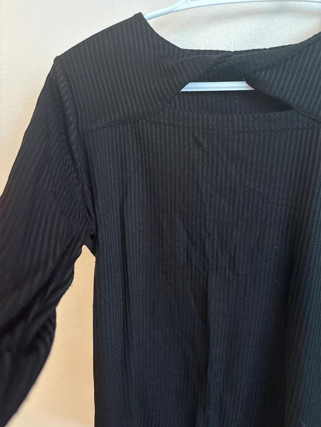 MAGAZINE Black Ribbed Long Sleeve Top - Size L/G - photo 2