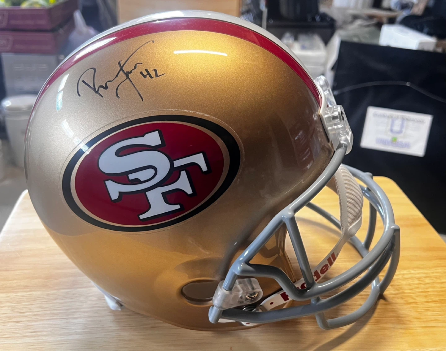 HOF Ronnie Lott San Francisco 49ers Full Size Helmet SIGNED - photo 3