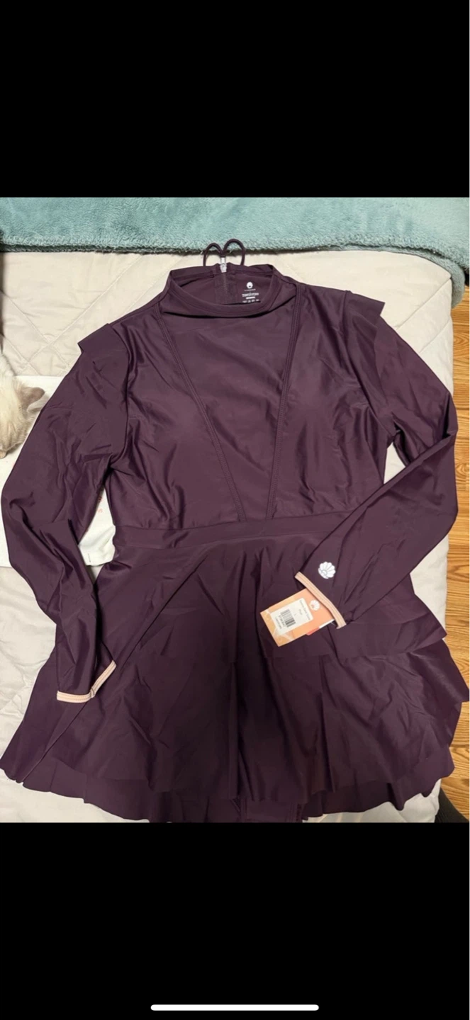 LANUUK Serena Swim Dress & Pants - PLUM (Size Large)