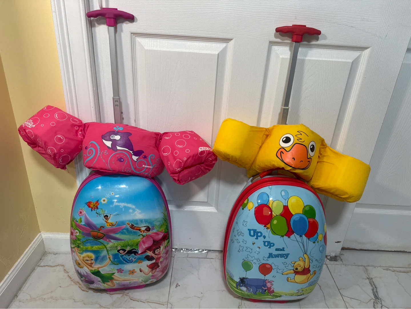 Kids Rolling Luggage with Swim Vest