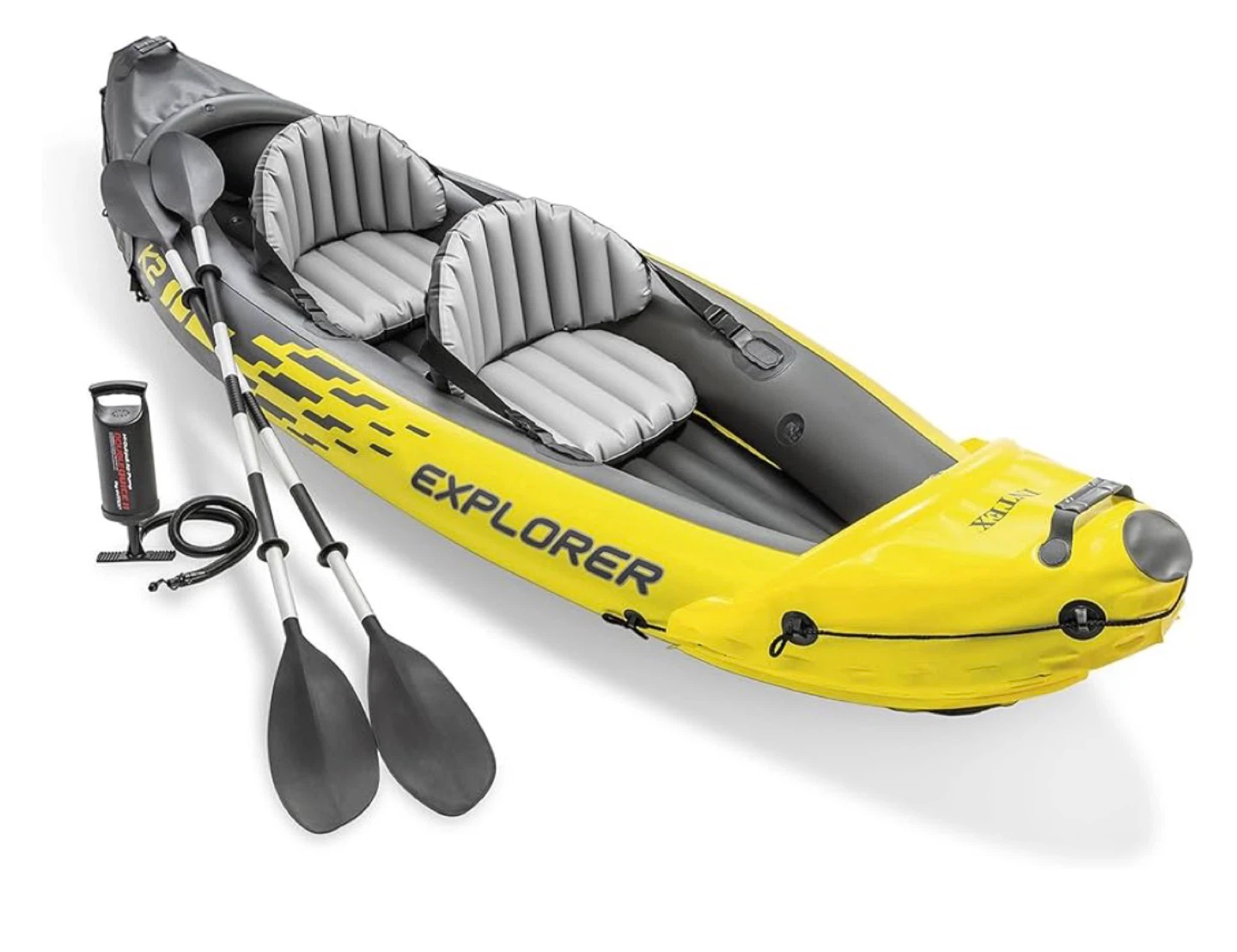 Intex Explorer K2 Kayak with 2 life jackets used 2 times only