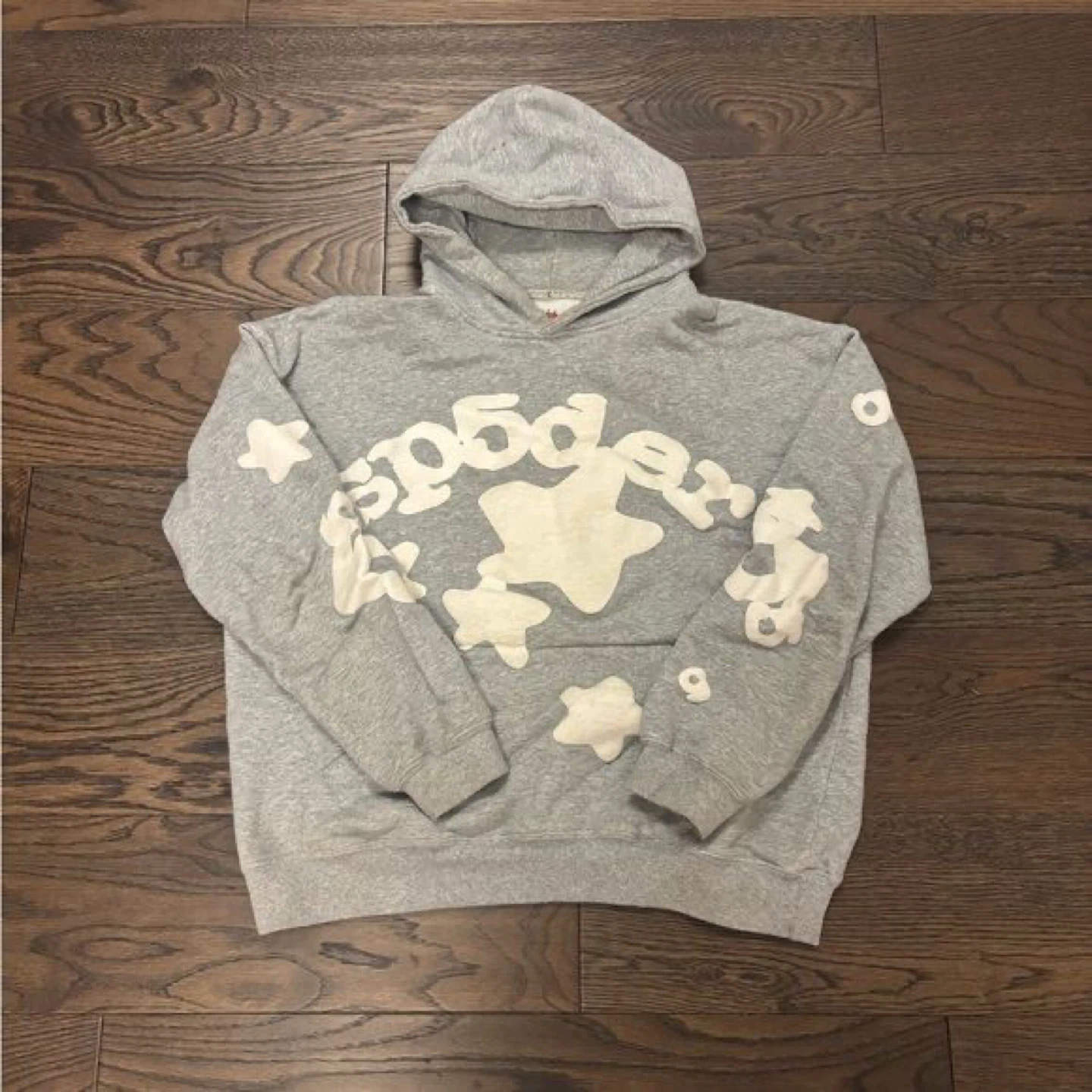 Grey Sp5der Hoodie with Star Design - photo 2