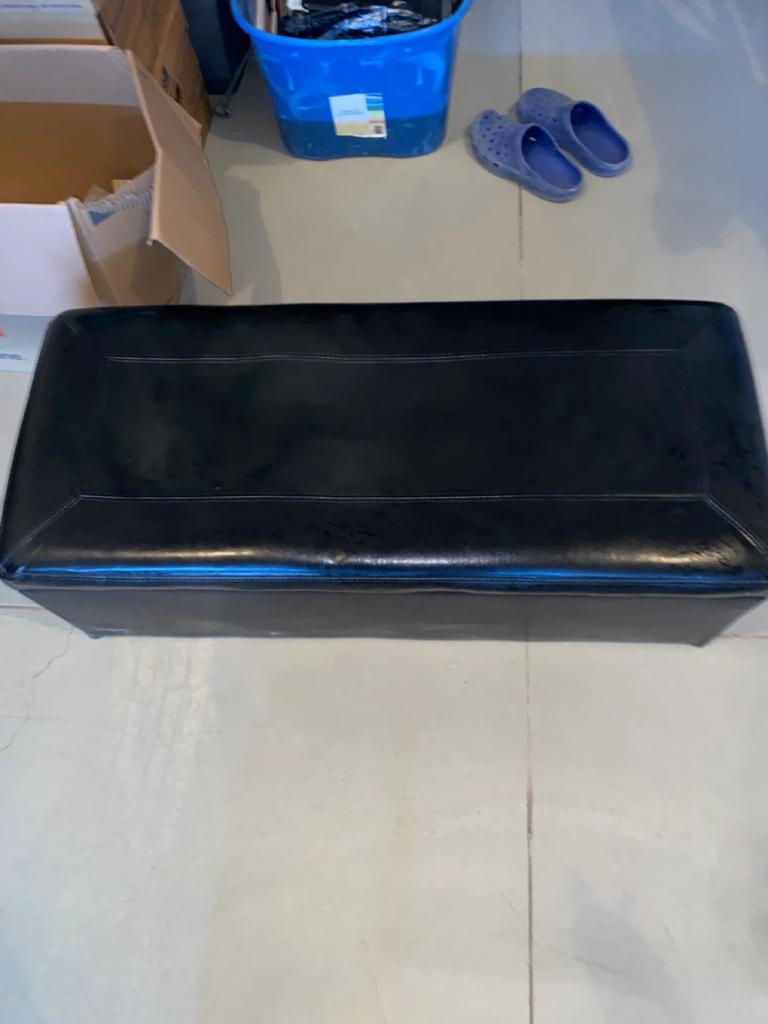 Black Storage Ottoman Bench