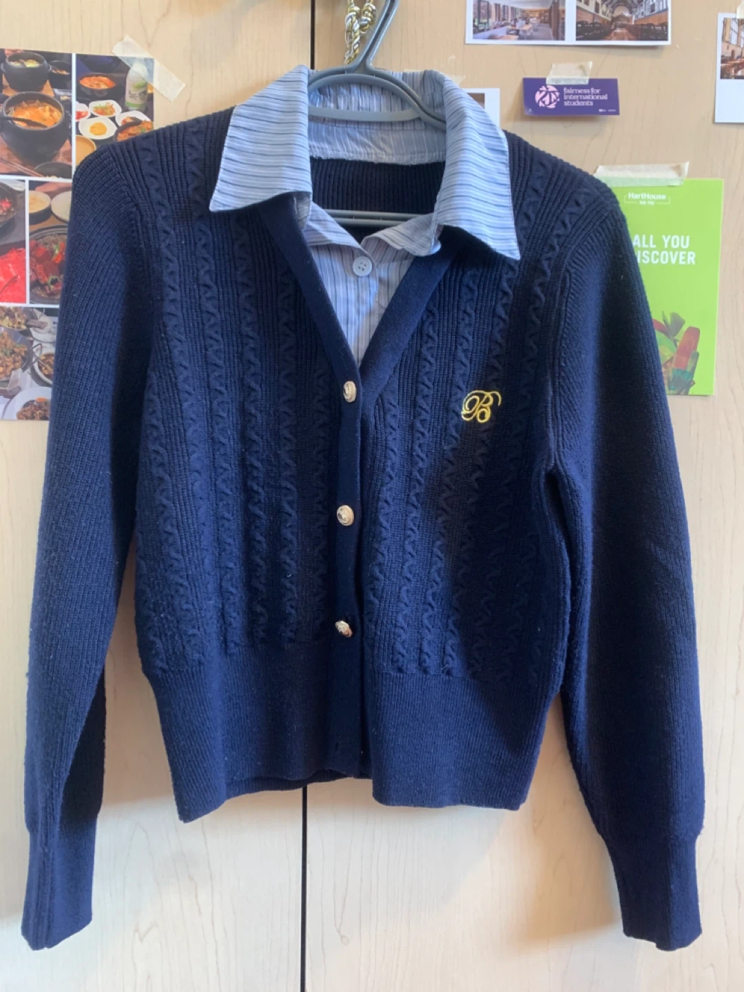 Women’s Preppy Style 2-in-1 Layered Sweater