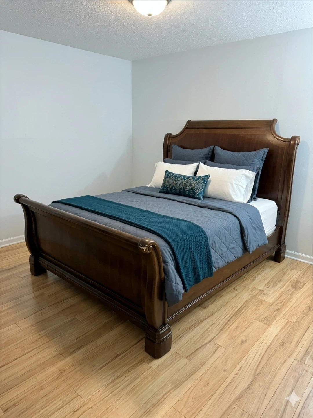 Dark Wood Sleigh Bed Frame only