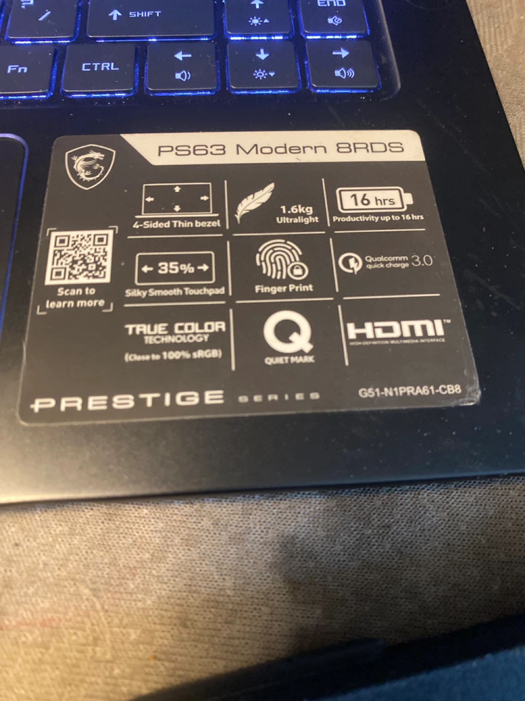 MSI PS63 Modern 8RDS Laptop **read full ad** - photo 3