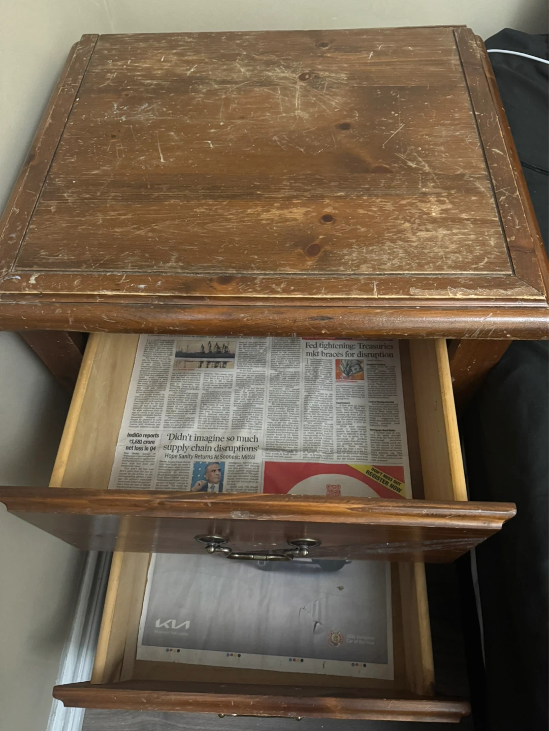Wooden 2-Drawer Nightstand - photo 2