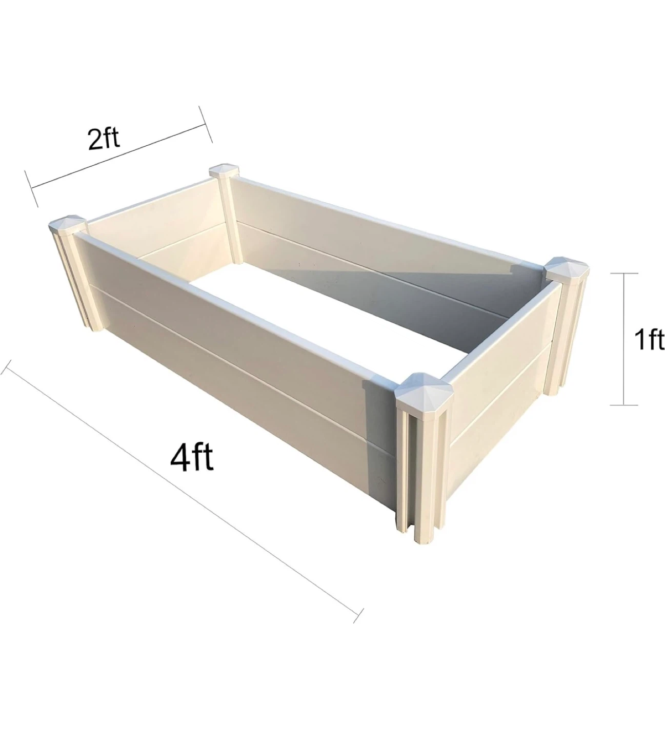 White Raised Garden Bed - 4 ft x 2 ft - photo 2