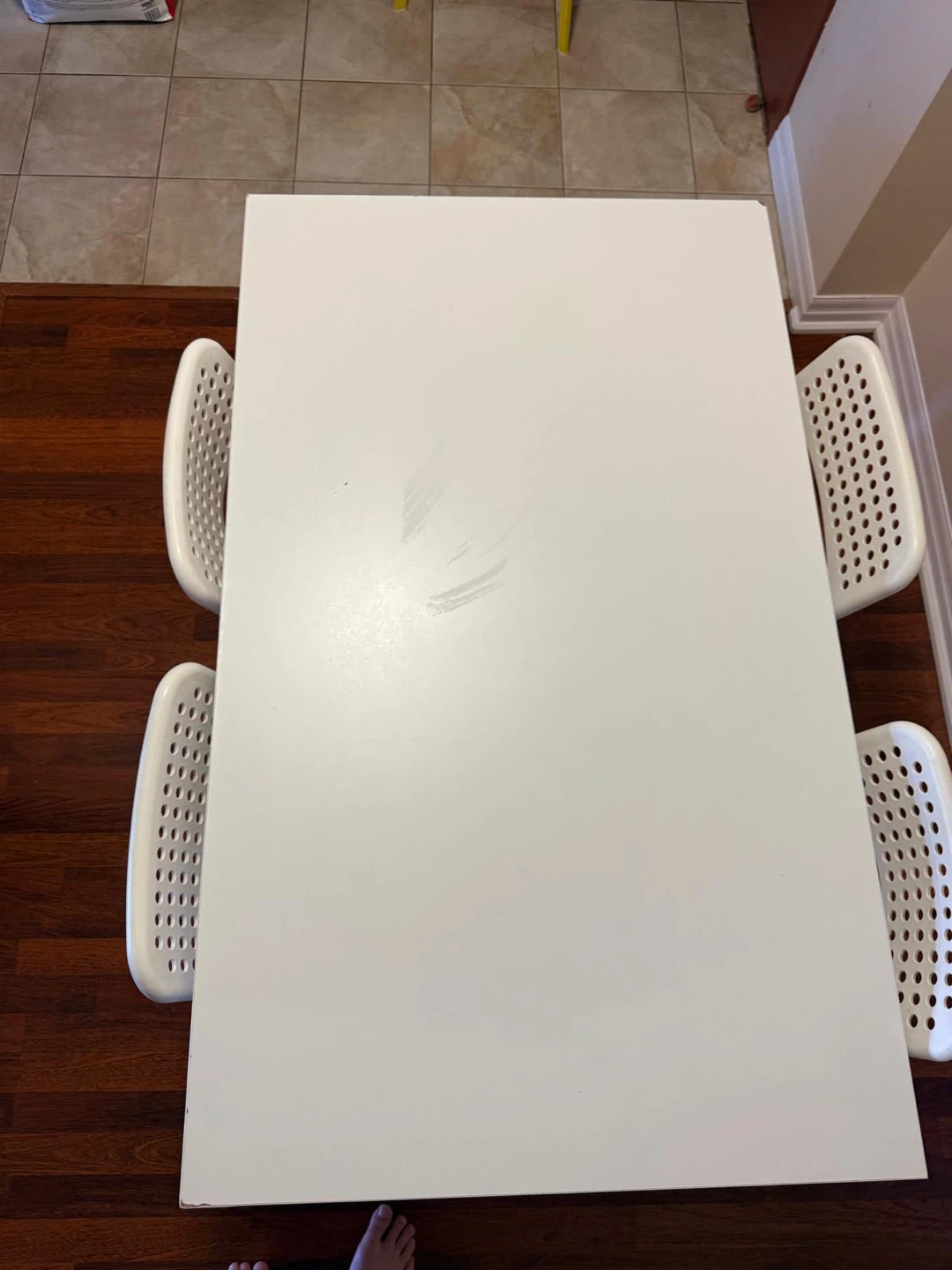 IKEA White Dining Table with 4 Chairs - photo 3