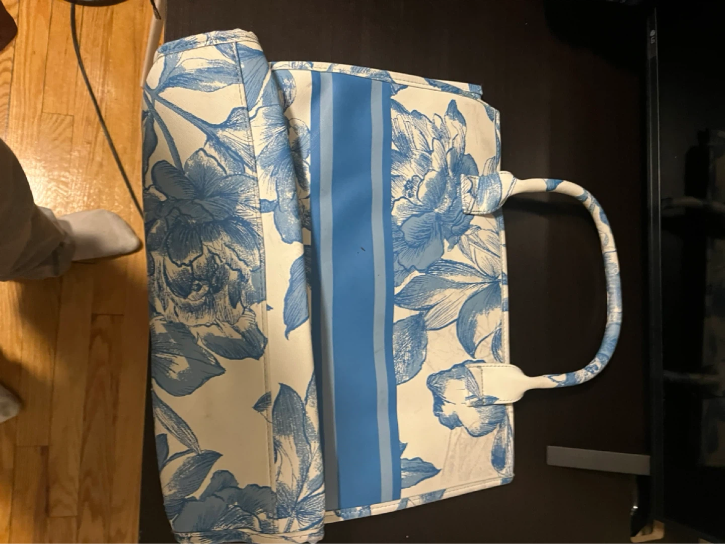 Blue Floral Tote Bag