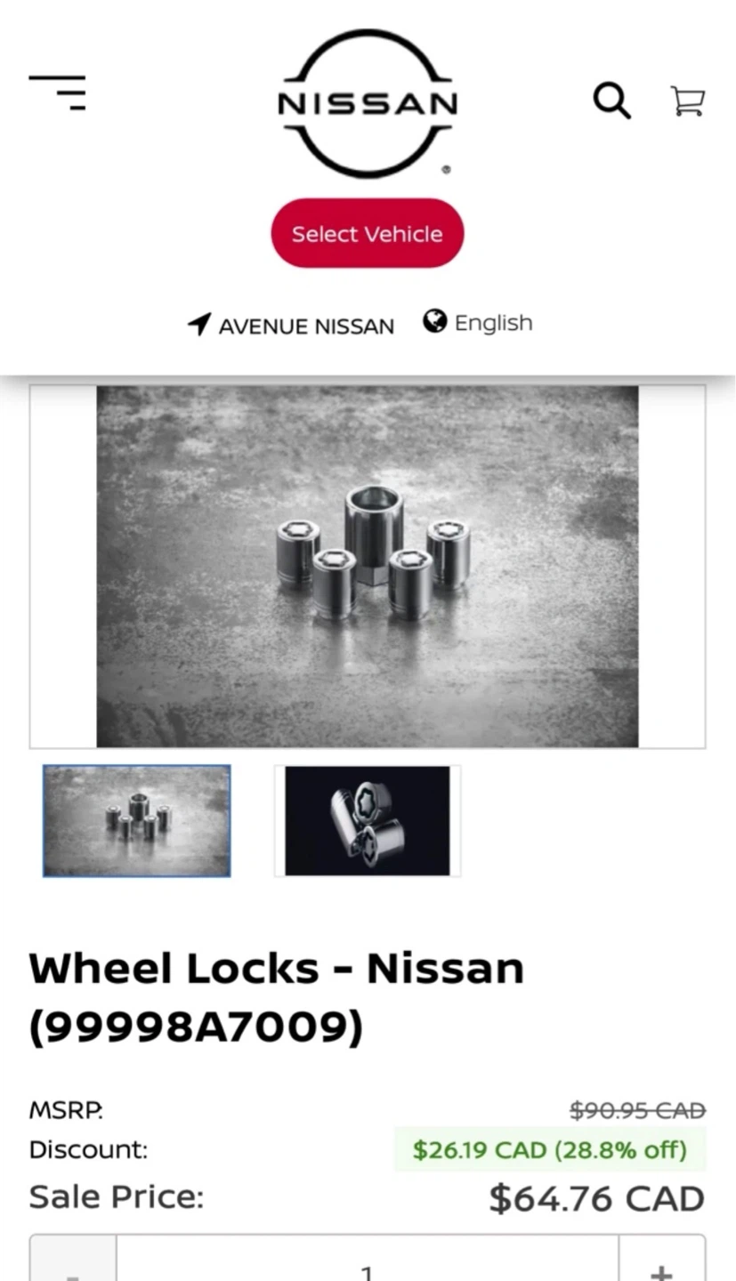 Nissan Wheel Locks - photo 3