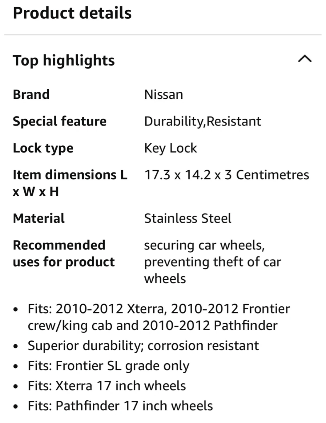 Nissan Wheel Locks - photo 4