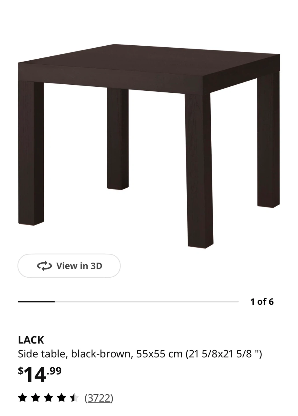 IKEA LACK Side Table - Black-Brown