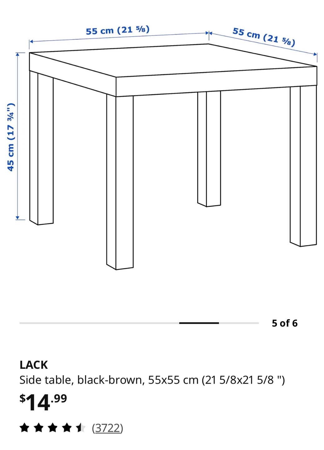IKEA LACK Side Table - Black-Brown - photo 2