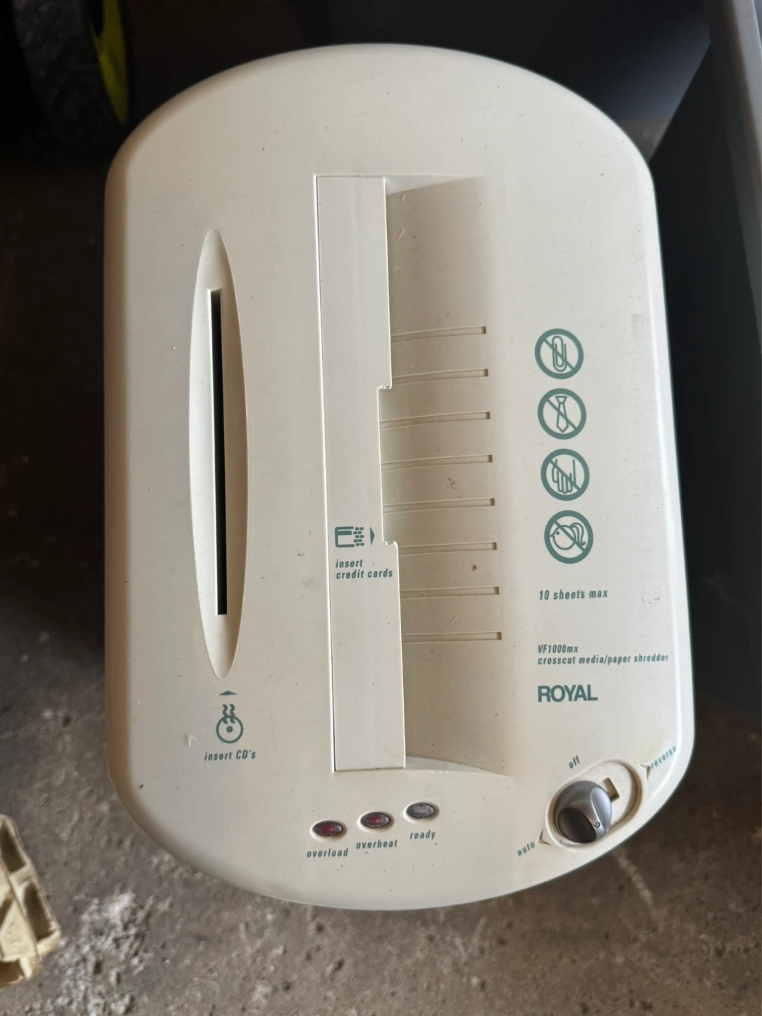 ROYAL VF1000MX Crosscut Paper Shredder - photo 3