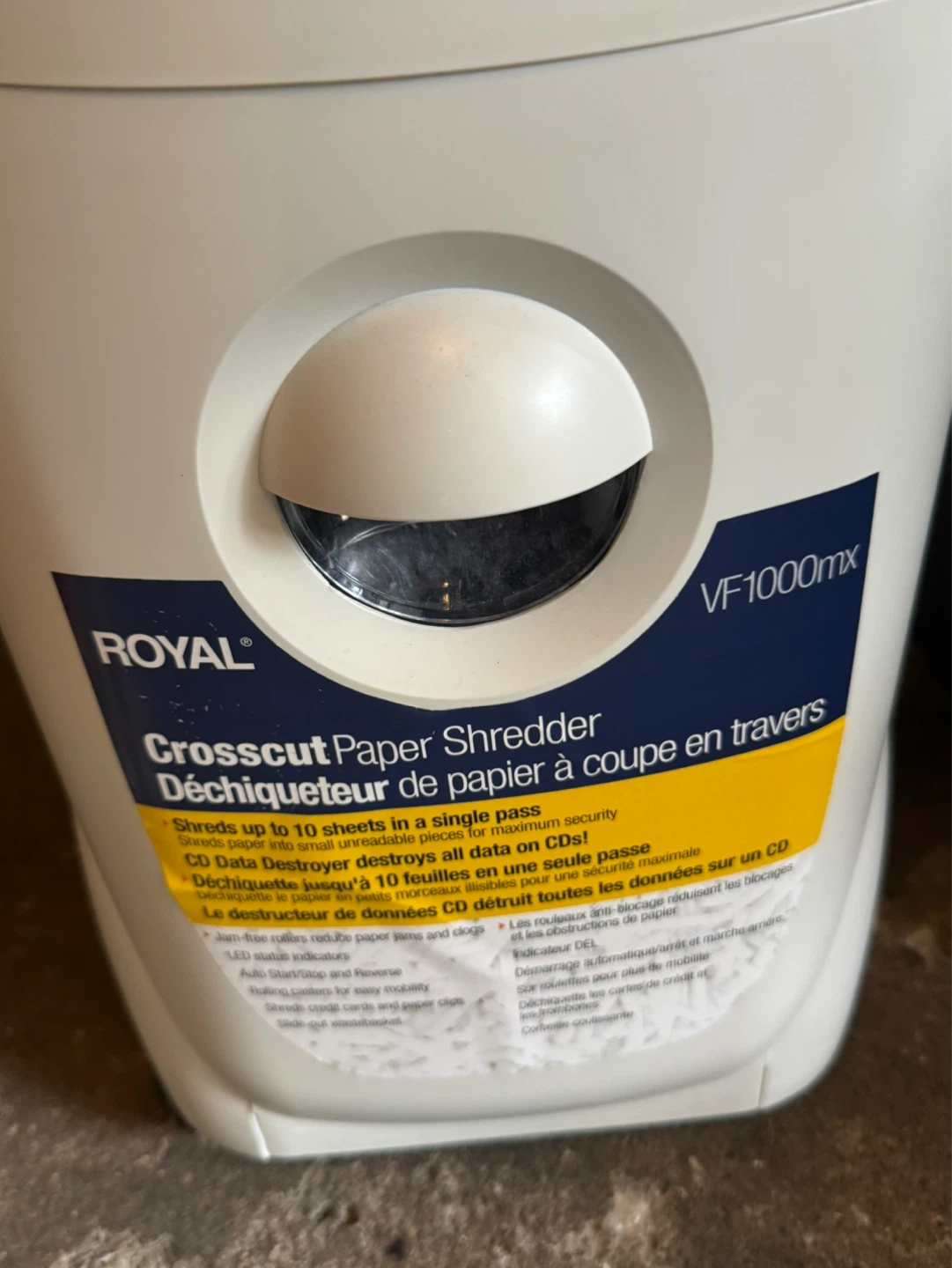 ROYAL VF1000MX Crosscut Paper Shredder - photo 2