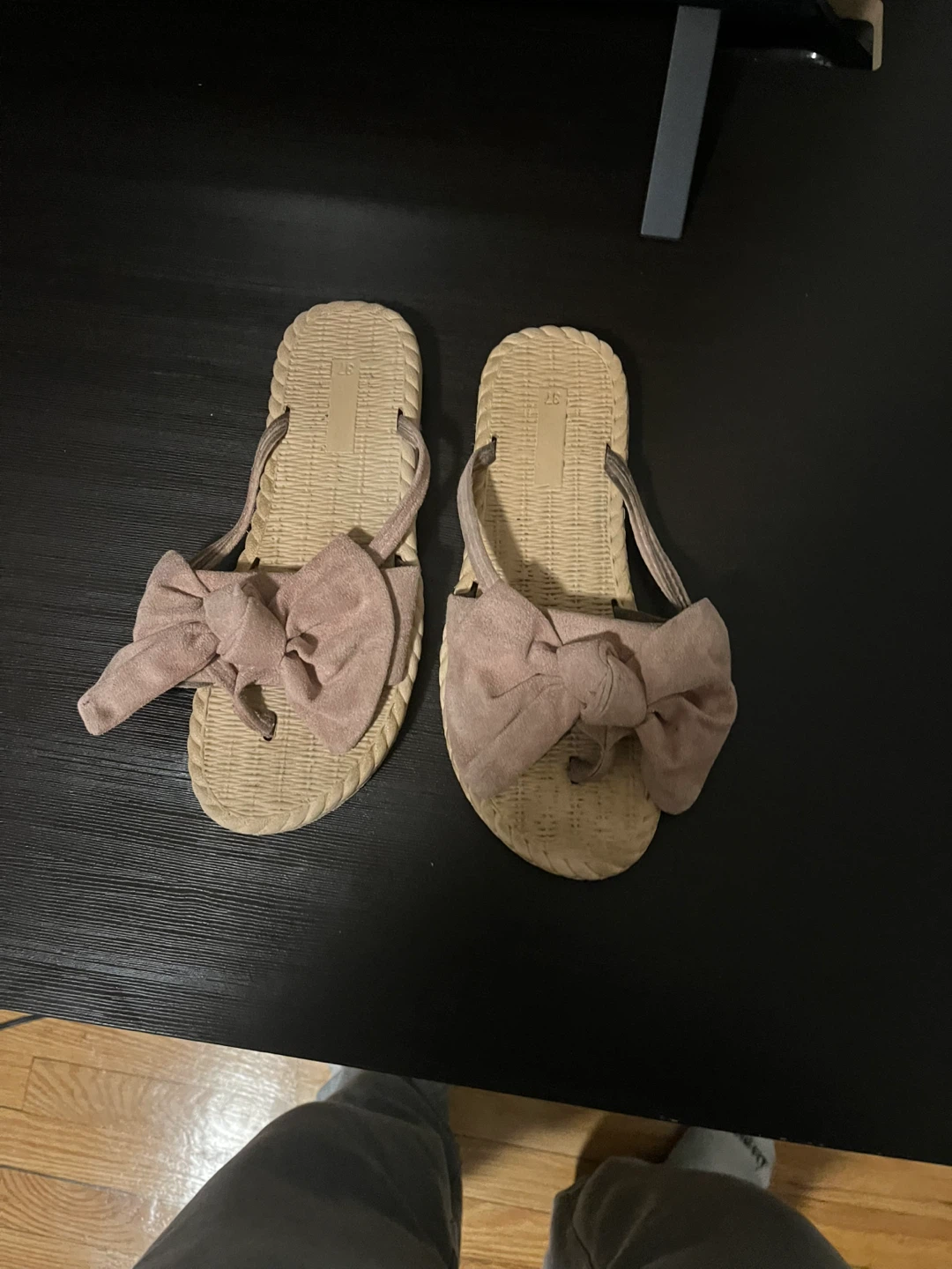 Pink Bow Flip Flops Size 37