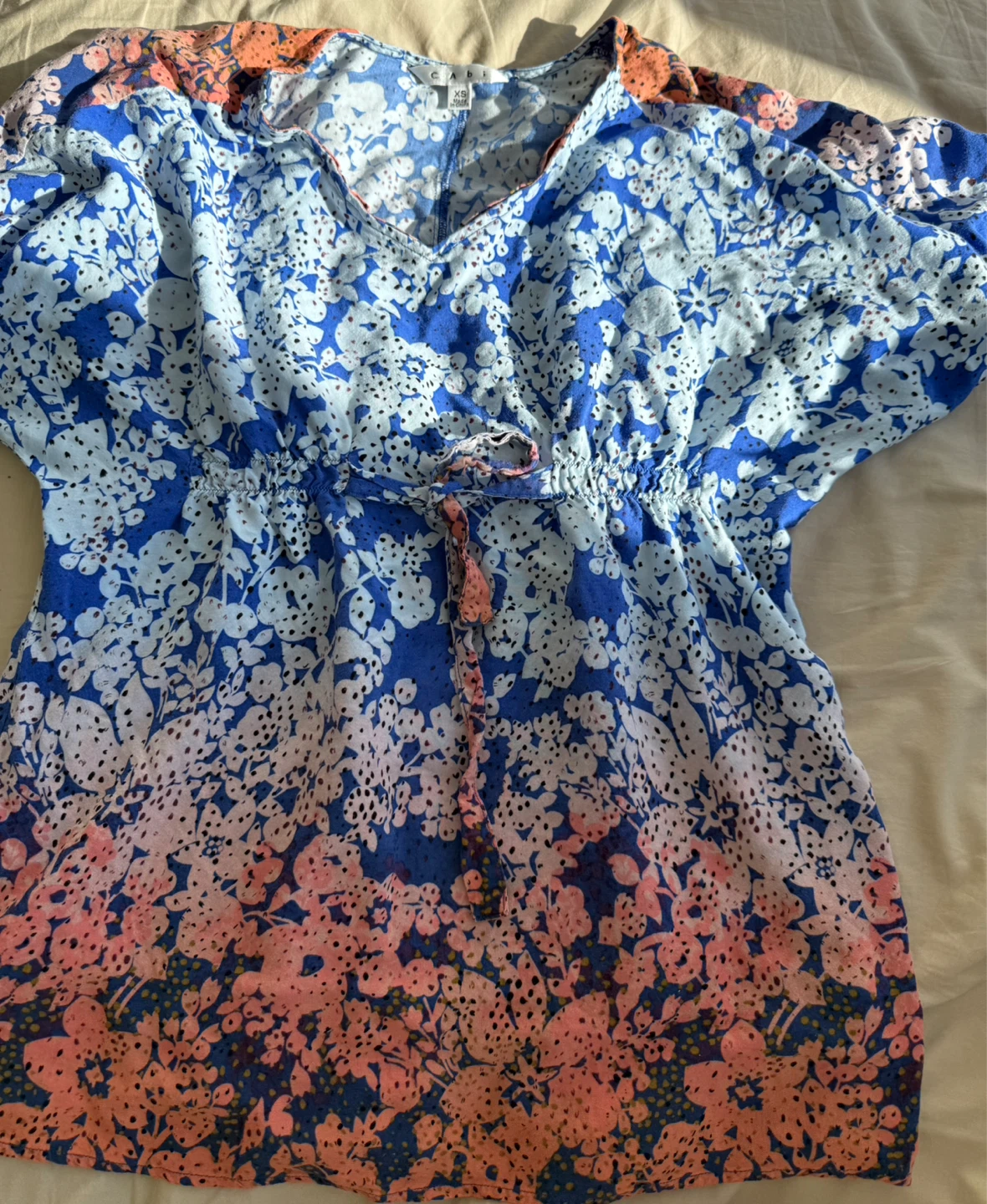 Cabi Floral Print Blouse XS
