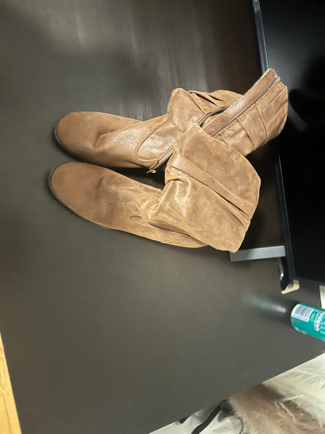 Brown Suede Heeled Boots