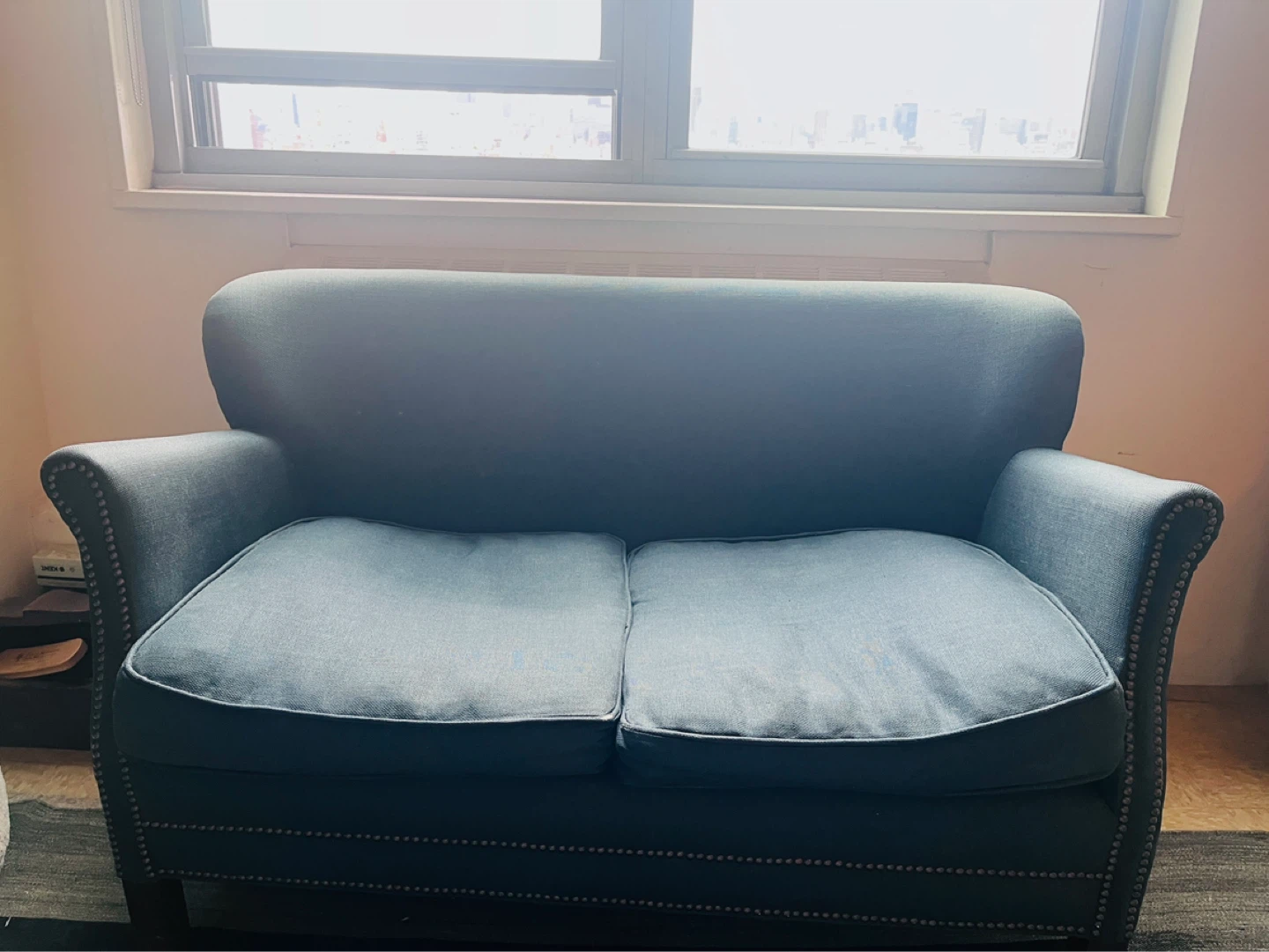 Restoration Hardware Loveseat with Nailhead Trim - photo 2