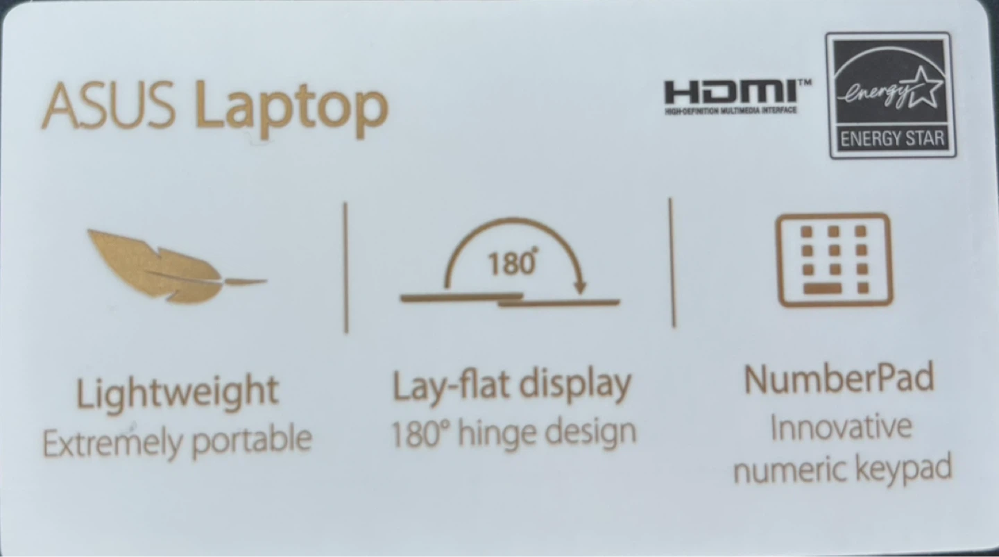 ASUS Laptop with NumberPad and Lay-flat Display - photo 3