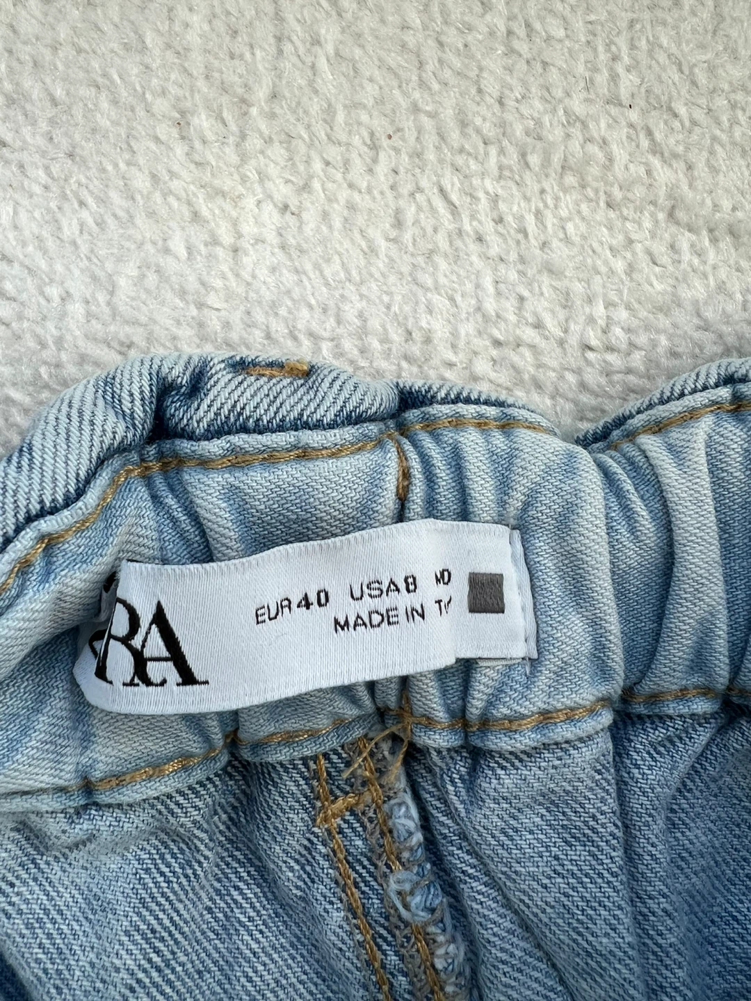 Zara Acid Wash Paperbag Waist Jeans - photo 2