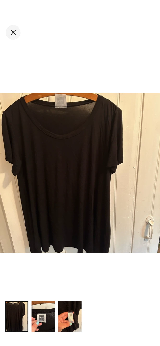 Nom Bamboo Black T-Shirt - Size M
