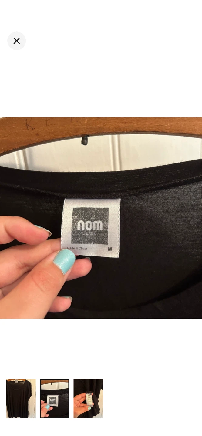 Nom Bamboo Black T-Shirt - Size M - photo 2