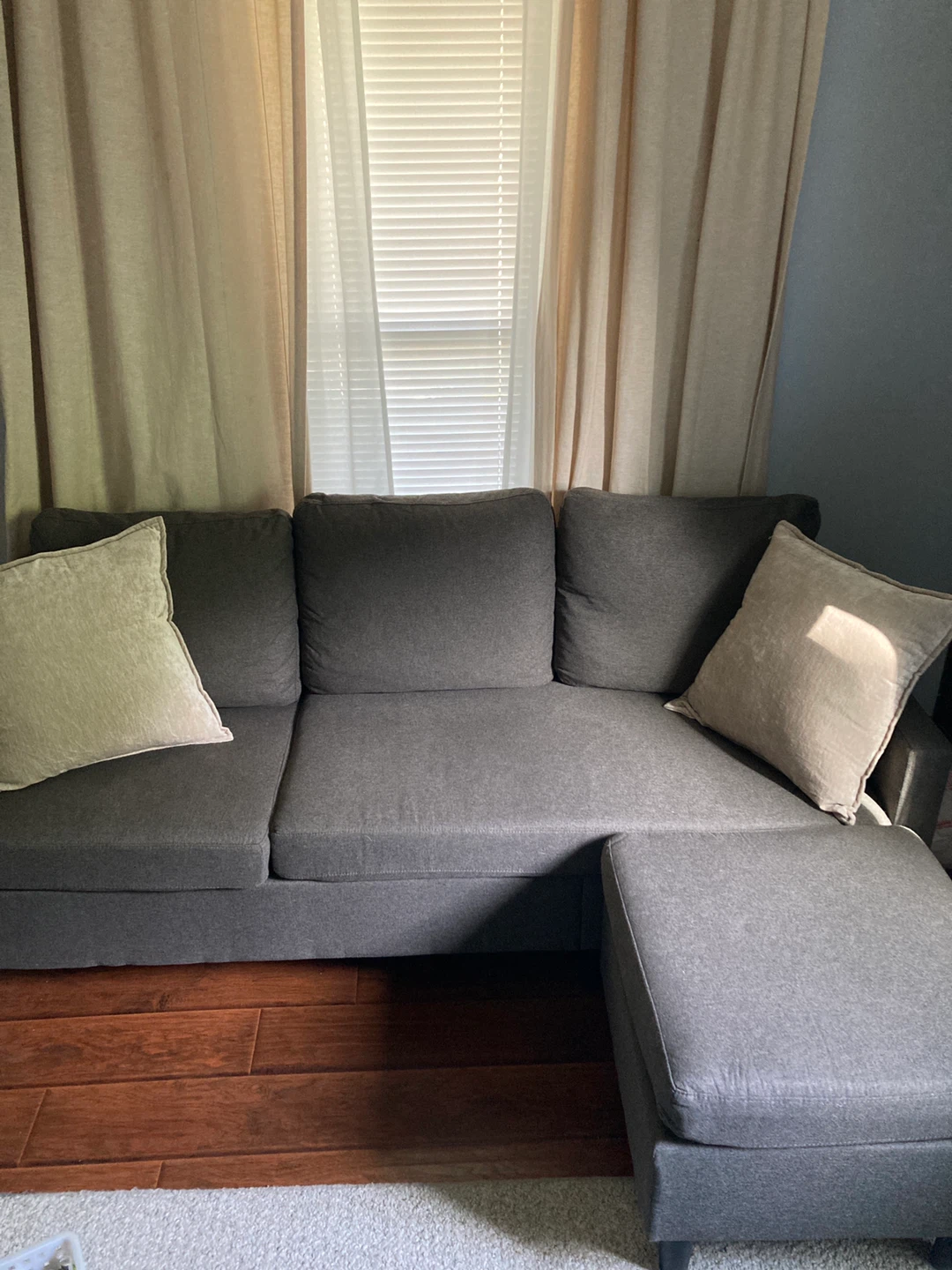 Zinus Grey Sectional Sofa with Chaise - photo 2