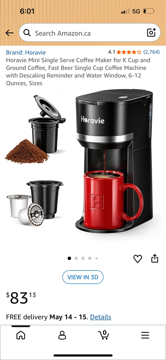 BRAND NEW - Horavie Mini Single Serve Coffee Maker for K Cup