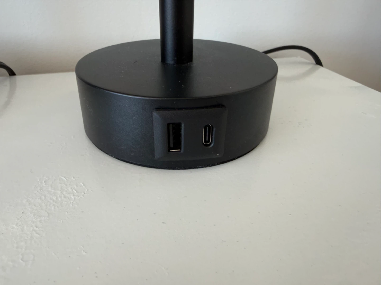 Pair of Grey Fabric Table Lamps with USB Ports - photo 4