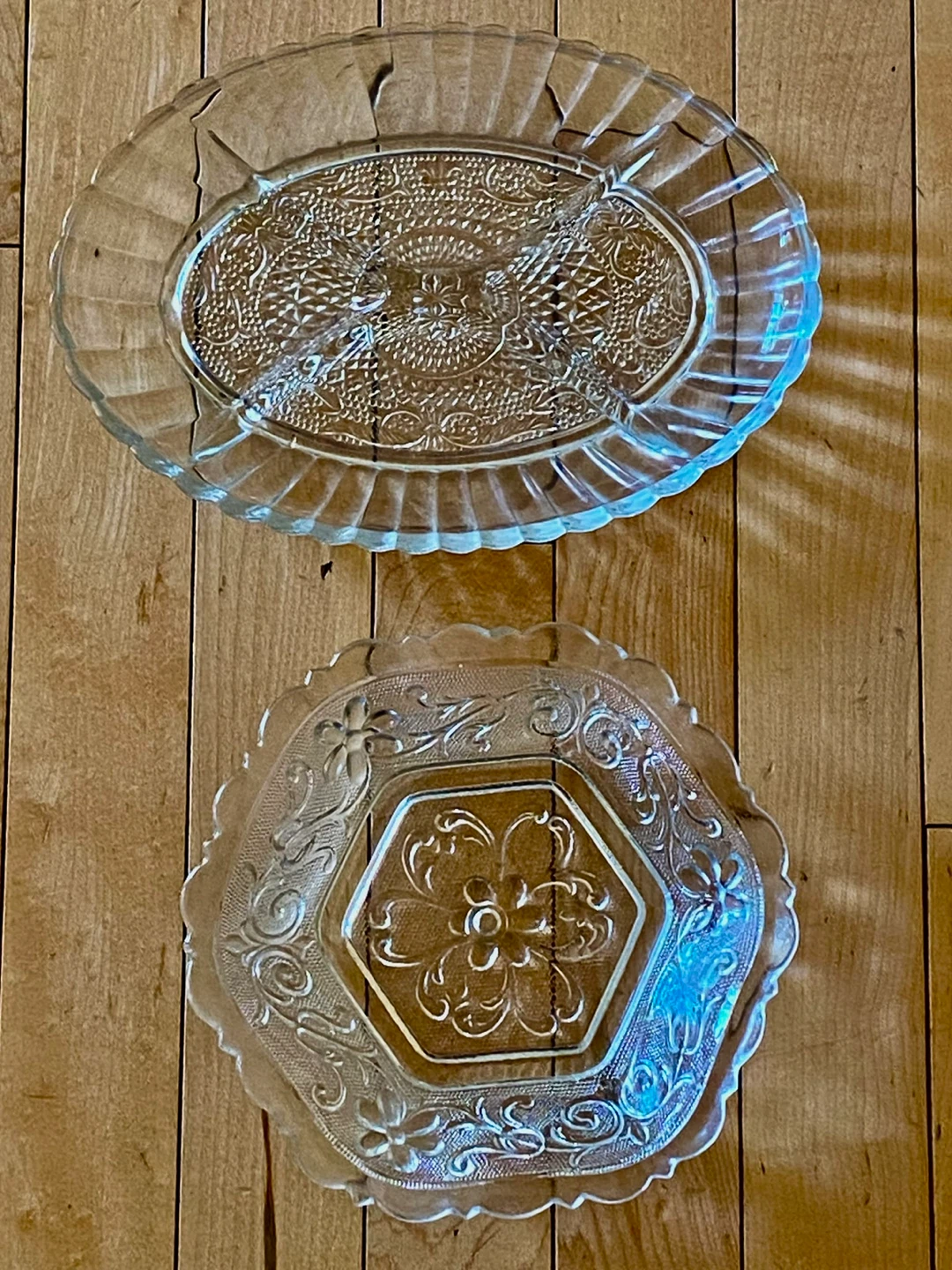 Clear Glass Serving Platter and Plate Set