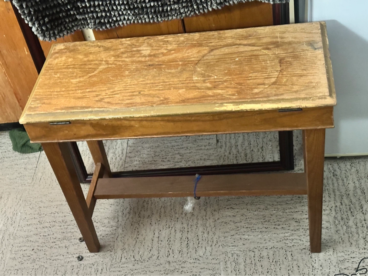 Oak piano bench