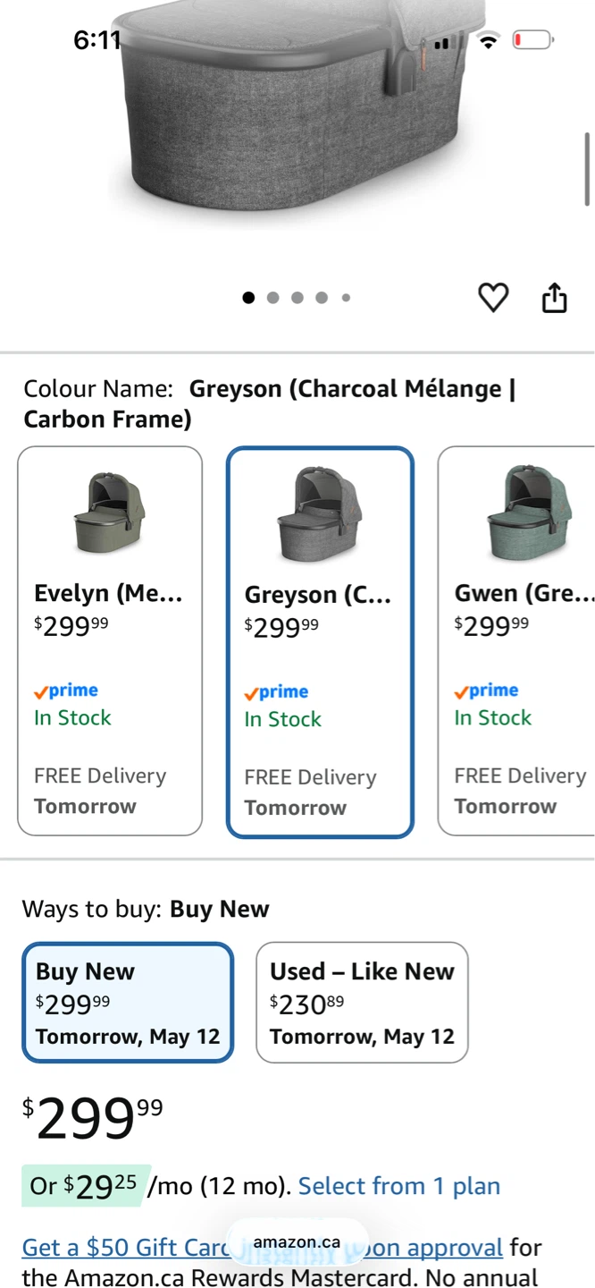 UPPAbaby Bassinet V3 Greyson (Charcoal Mélange) - photo 2
