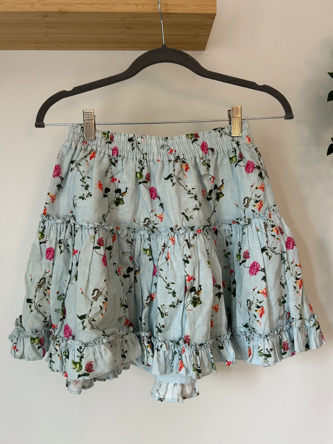 Light Blue Floral Ruffle Skirt - photo 2