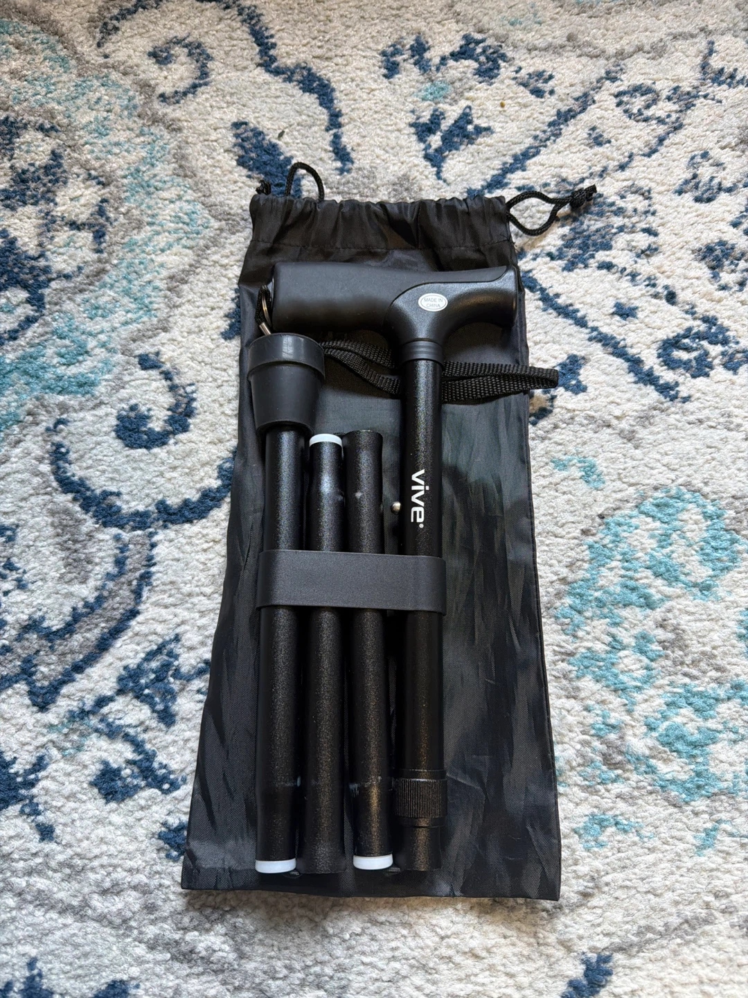 Vive Folding Lightweight Walking Cane - Black