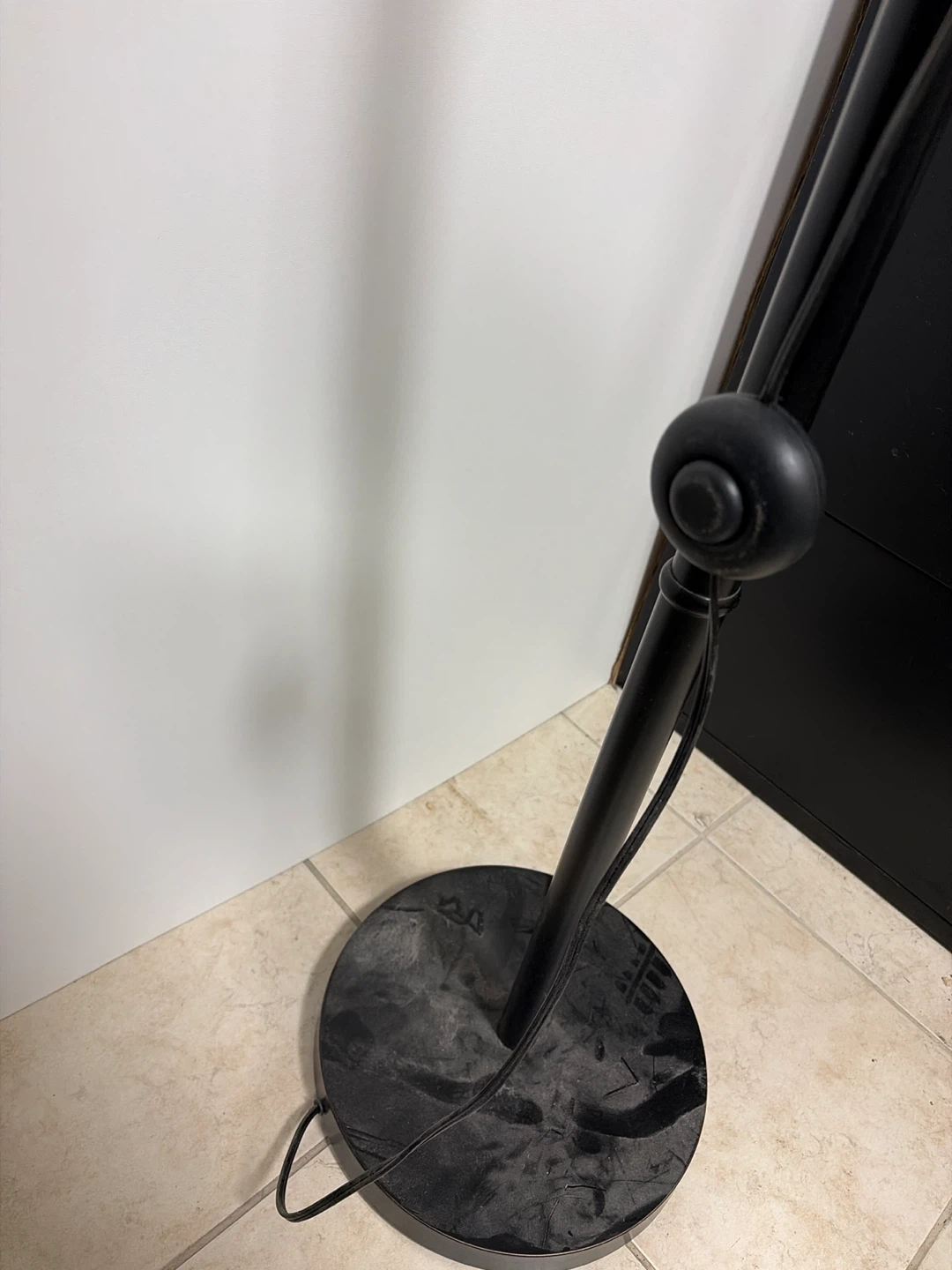 Black Floor Lamp with Beige Shade - photo 2