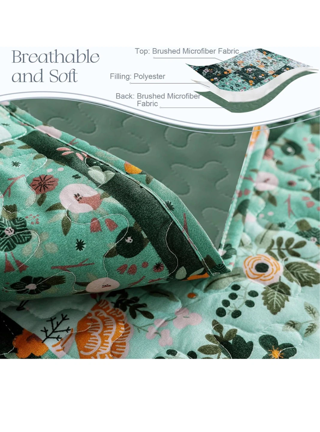 Reversible Floral Patchwork Quilt (QUEEN) - photo 4