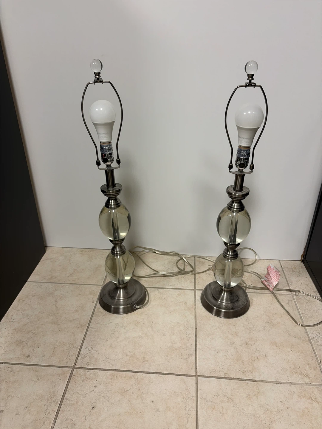 Set of 2 Crystal Ball Accent Table Lamps - photo 2