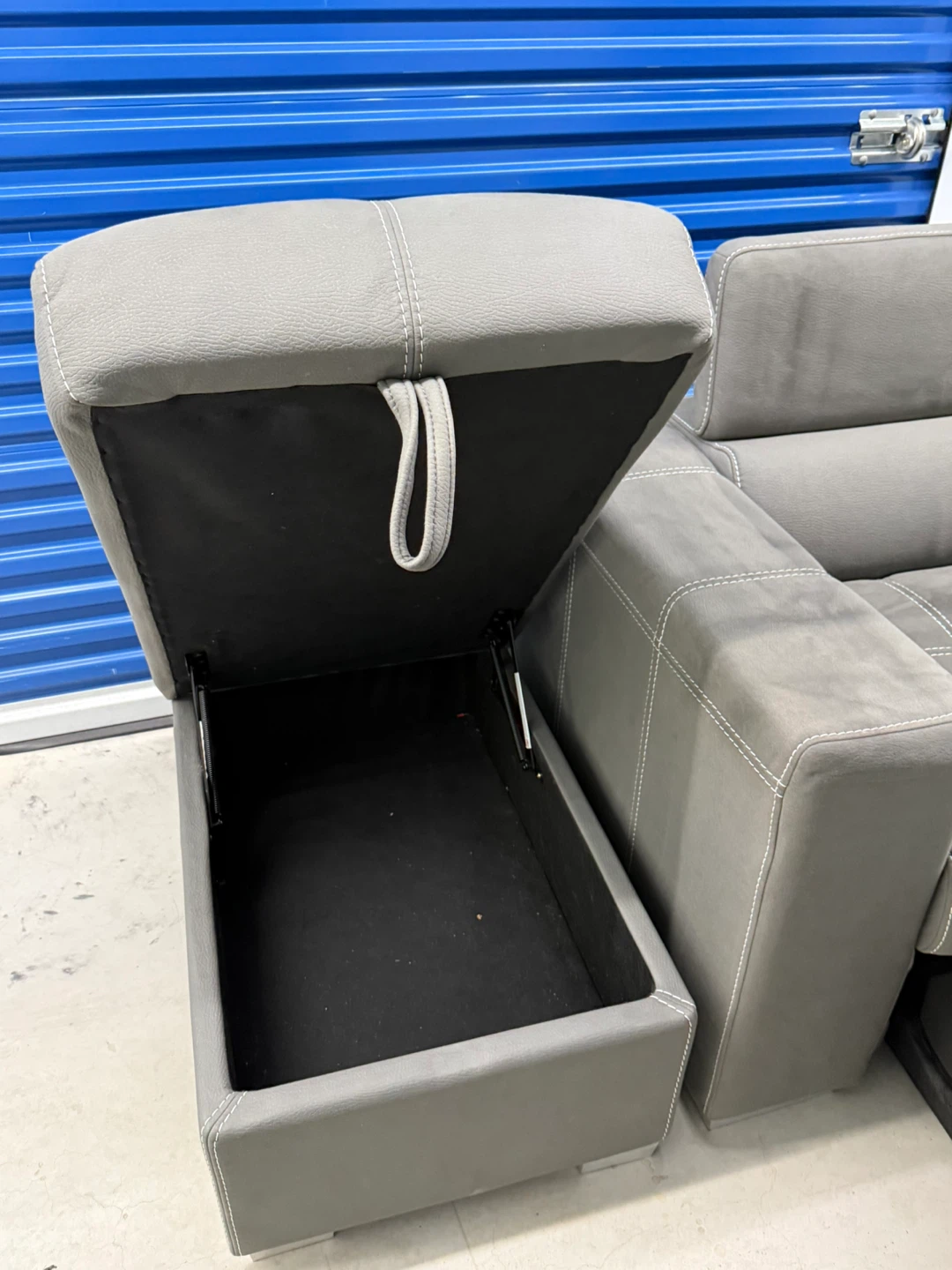 Sectional Sofa/Bed Ottoman Fabric Gray - photo 4