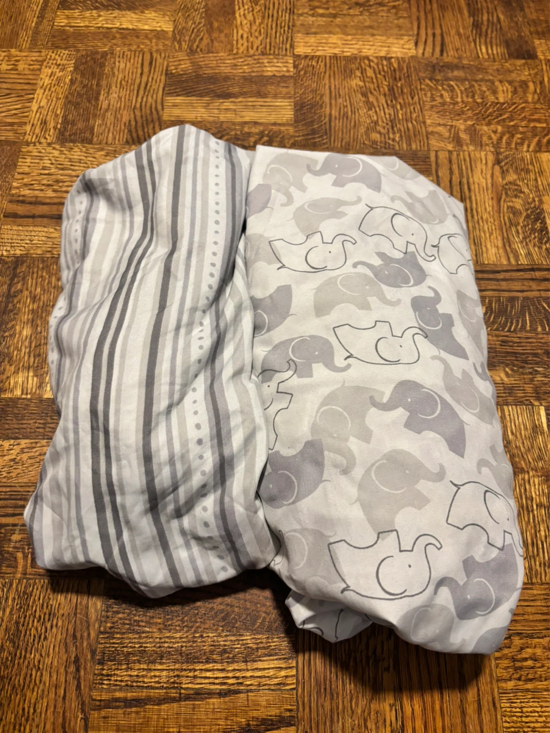 Baby Crib Sheets - Elephant and Stripe Patterns