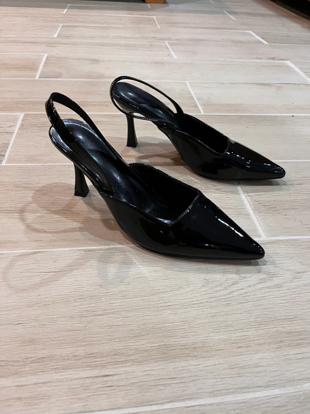 NEW Size 7 Black Patent Slingback Heels