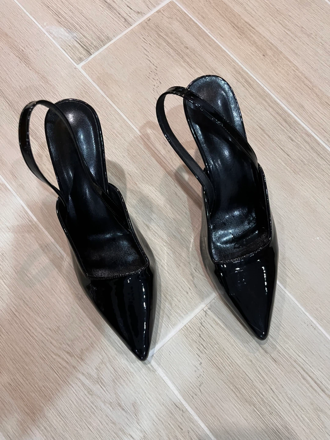 NEW Size 7 Black Patent Slingback Heels - photo 2