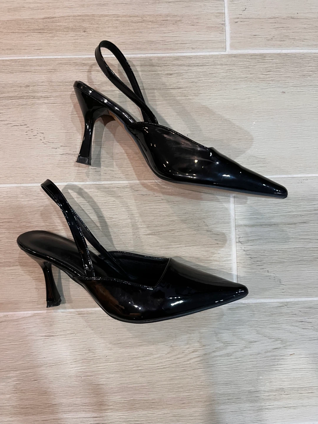 NEW Size 7 Black Patent Slingback Heels - photo 4